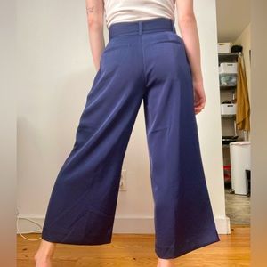 LOFT Wide Leg Crop Satin Trousers